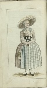Kabinet der Mode und des Geschmacks 1791, Pl. II: Die Südbevelandische Bäuerin