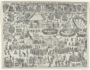 Jahrmarkt auf einem Platz in Den Haag, 1845 von Anonymous
