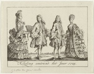 Kleidung um 1725 von Anonymous