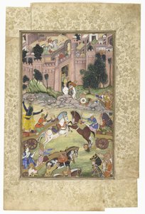 Krishna tötet den Dämon Sri Gala (Szene aus der Harivamsa) von Anonymous