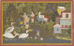 Krishna mit Bakasura