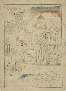 Krishna mit Kühen vom Linga-Altar von Anonymous