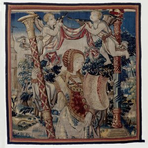 Keuschheit mit zwei Putti, Fragment aus dem Triumph der Keuschheit über die Liebe von Anonymous
