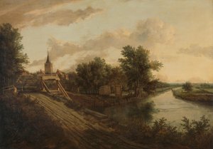 Landschaft mit rollender Brücke von Anonymous
