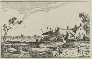 Landschaft mit Bauernhof