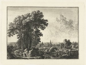 Landschaft mit Reisenden