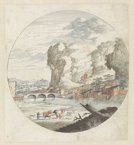 Landschaft mit Fluss und Felsen von Anonymous