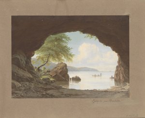 Landschaft nach dem Gemälde Fjeldgrotte paa Bornholm von G.E. Libert von Anonymous