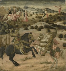 Legende eines Ritters (Endtafel eines Cassone) von Anonymous