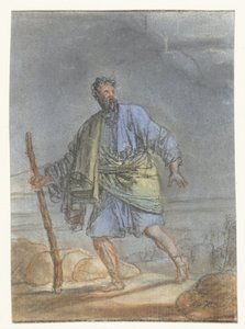 Gehender Mann mit Stock