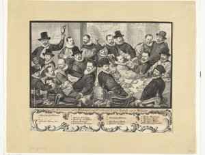 Mahlzeit der Offiziere der Handboogdoelen in Amsterdam, 1586