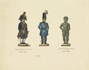 Manneken Pis in verschiedenen Kostümen, 1817