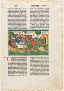 Opfer des Paschal Lamms aus der deutschen Bibel, veröffentlicht von Anton Koberger, Nürnberg