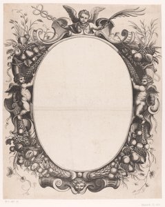 Rahmung mit Putti und Früchten