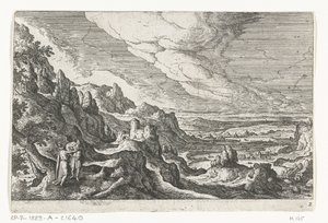 Begegnung auf dem Weg (Landschaften mit mythologischen und biblischen Darstellungen) von Anonymous