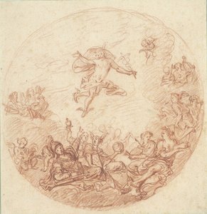 Entwurf für eine runde Decke mit Merkur und Minerva