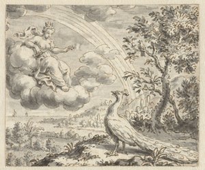 Pfau, der sich bei Juno beklagt (Entwürfe für Illustrationen zu einer Ausgabe von Jean de la Fontaine