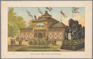 Pavillon der Stadt Amsterdam auf der Weltausstellung in Amsterdam, 1883 von Anonymous