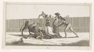 Picador vom Pferd gefallen