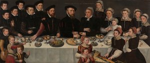 Pierre de Moucheron (1508-67), seine Frau Isabeau de Gerbier, ihre achtzehn Kinder, ihr Schwiegersohn Allard de la Dale und ihr erstes Enkelkind