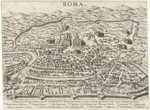 Stadtplan von Rom mit den Stiftungen von Ignatius von Loyola