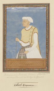 Porträt von Neknam-khan; er war Wesir von Sultan Abdullah und diente als Heerführer (sar-lashkar) von Karnatak nach Mir Jumla
