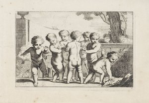 Putti spielen Taschentuchlegen von Anonymous