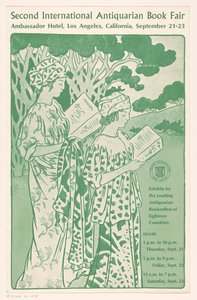 Werbeplakat für die Second International Antiquarian Book Fair in Los Angeles