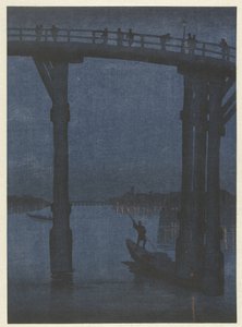 Ruderboot unter Brücke von Anonymous