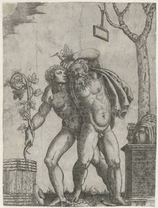 Silenus unterstützt von einem jungen Bacchanten