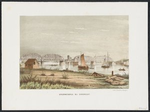 Eisenbahnbrücke bei Dordrecht, 1872 (De Voornaamste Spoorwegbruggen in Nederland) von Anonymous
