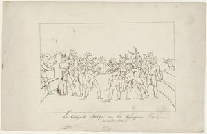 Karikatur über die Uneinigkeit im belgischen Nationalkongress über die Wahl eines Königs, 1831