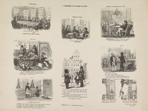 Karikatur zu einer Verordnung in Utrecht über das Bauen und Abreißen, 1857 von Anonymous