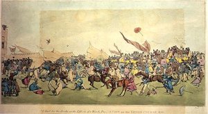 Start nach Epsom oder die Auswirkungen eines windigen Tages, 1820 von Anonymous