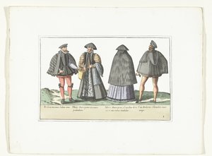 Zwei Männer und zwei Frauen in der Mode von Antwerpen und Brabant, ca. 1580