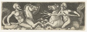 Zwei kämpfende Tritonen