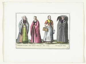 Vier Frauen in deutscher Mode, ca. 1580