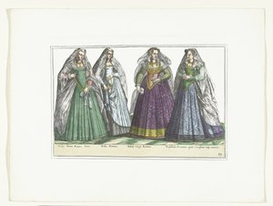 Vier Frauen in römischer Mode, ca. 1580 von Anonymous