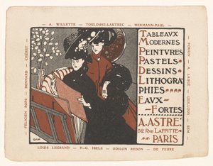 Visitenkarte der Kunsthandlung Achille Astre in Paris