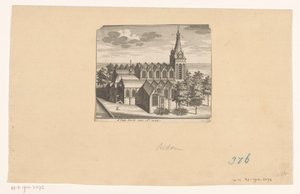 Vogelperspektive auf die Oude Kerk in Amsterdam, vor 1544 von Anonymous