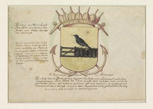 Wappen von Van Dorth und Admiral Jacob Willekens und ein leeres Wappenschild von Anonymous