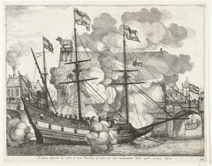Segelschiff, nach rechts; Einzug von Ferdinand in Gent im Jahr 1635 (Nr. 38)