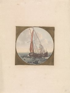 Segelschiff auf See, schräg von hinten gesehen von Anonymous