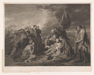 Sechs Porträts von Anwesenden beim Tod von James Wolfe