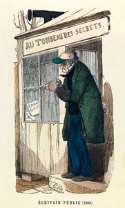 Ein öffentlicher Schreiber in Paris 1840, Gravur