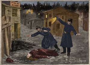 Eine Straße in Whitechapel - das letzte Verbrechen von Jack the Ripper