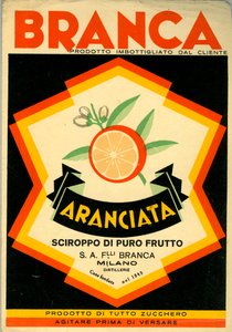 Werbung für Branca Orangengetränk
