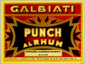 Werbung für Rum-Punsch Marcello Galbiati (Chromolithographie)