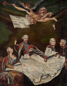 Allegorie der Teilung Polens zwischen Katharina II. von Russland und Stanislaus II. August