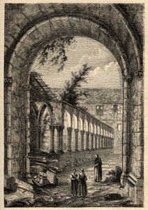 Ehemaliger Kreuzgang des Klosters der Cordeliers oder des Heiligen Franziskus von Quimper (Finistere) - Gravur in "PATRIE - BESCHREIBUNG DER MALERISCHEN FRANKREICH IN 6 BÄNDEN VON LUCIEN HUARD - Ende des 19. Jahrhunderts" von Anonymous Anonymous